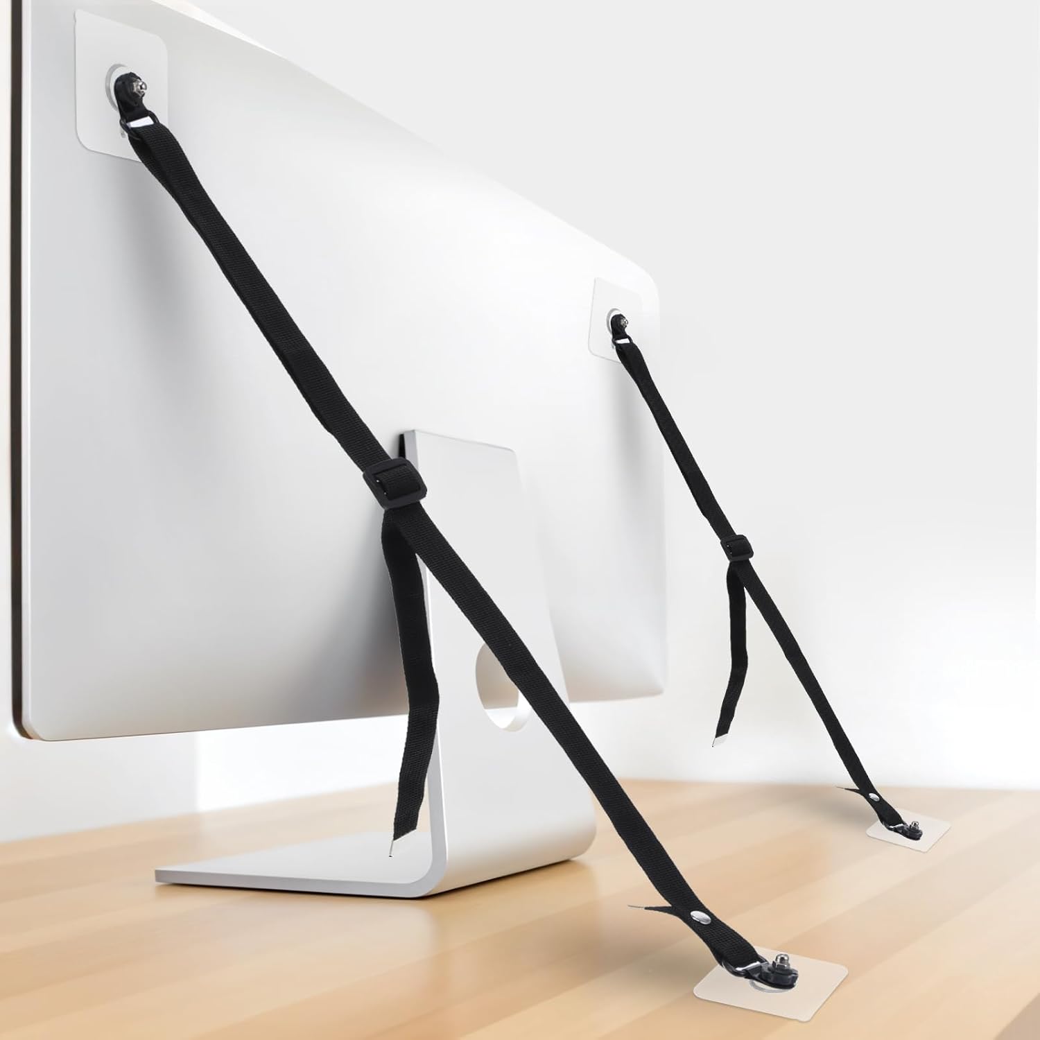 Earthquake Anchor Strap - Adjustable TV Safety Straps, No-Drill Adhesive