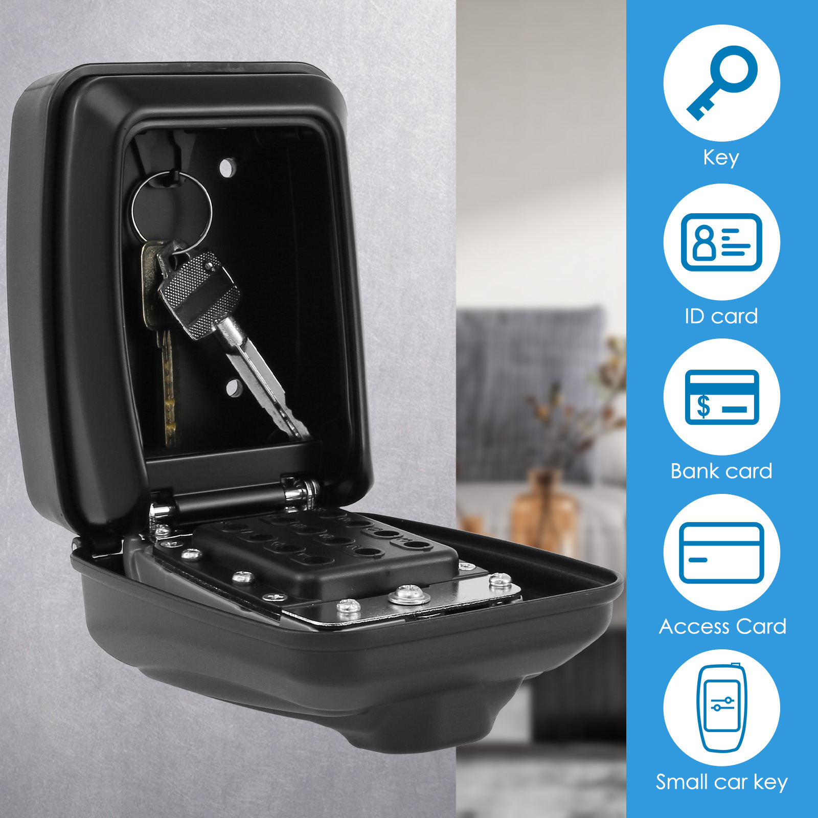 Key Lock Box Wall-Mount Secret - огляд і ціна Lockbox Key Secure