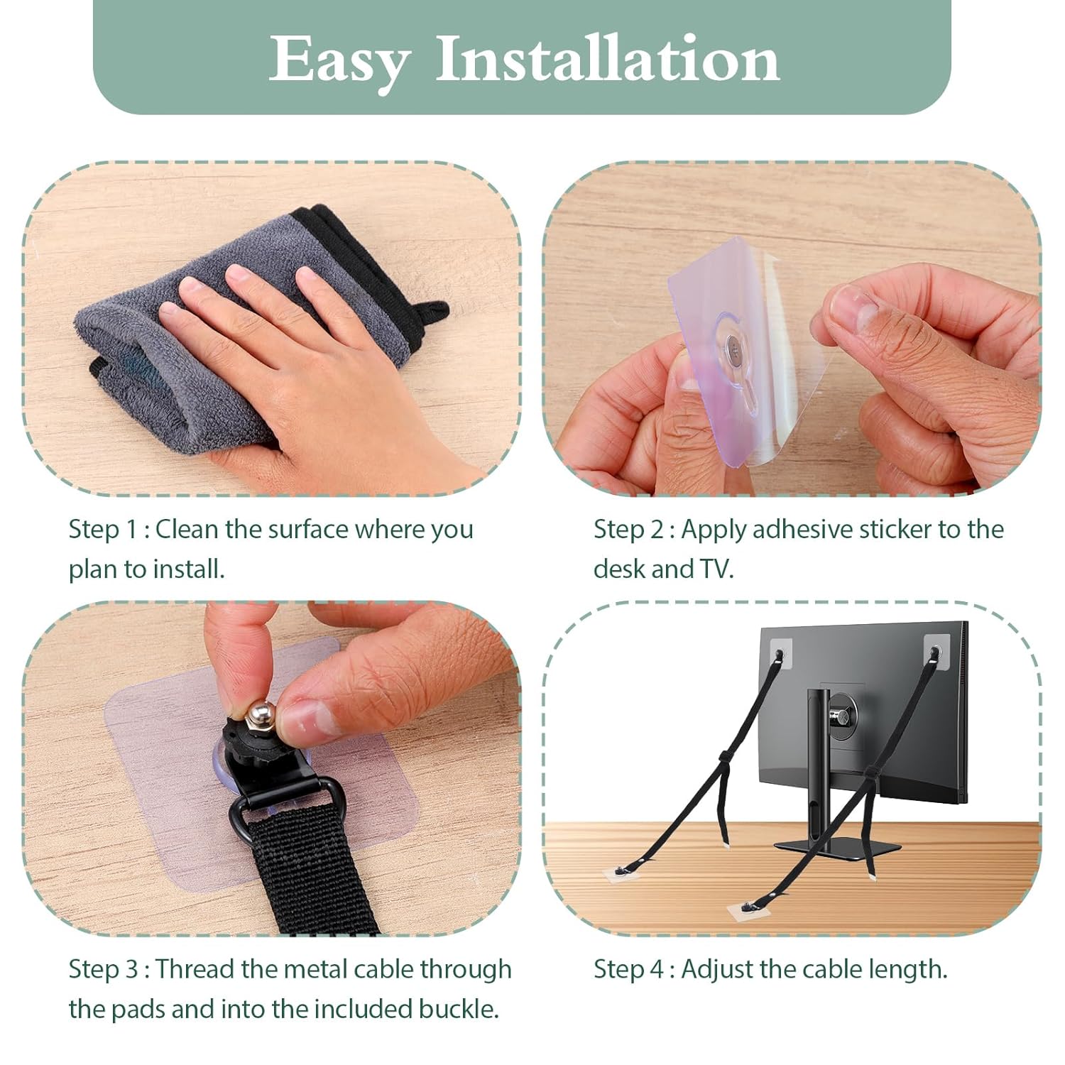 Adjustable TV Safety Straps, N - огляд і ціна Earthquake Anchor Strap