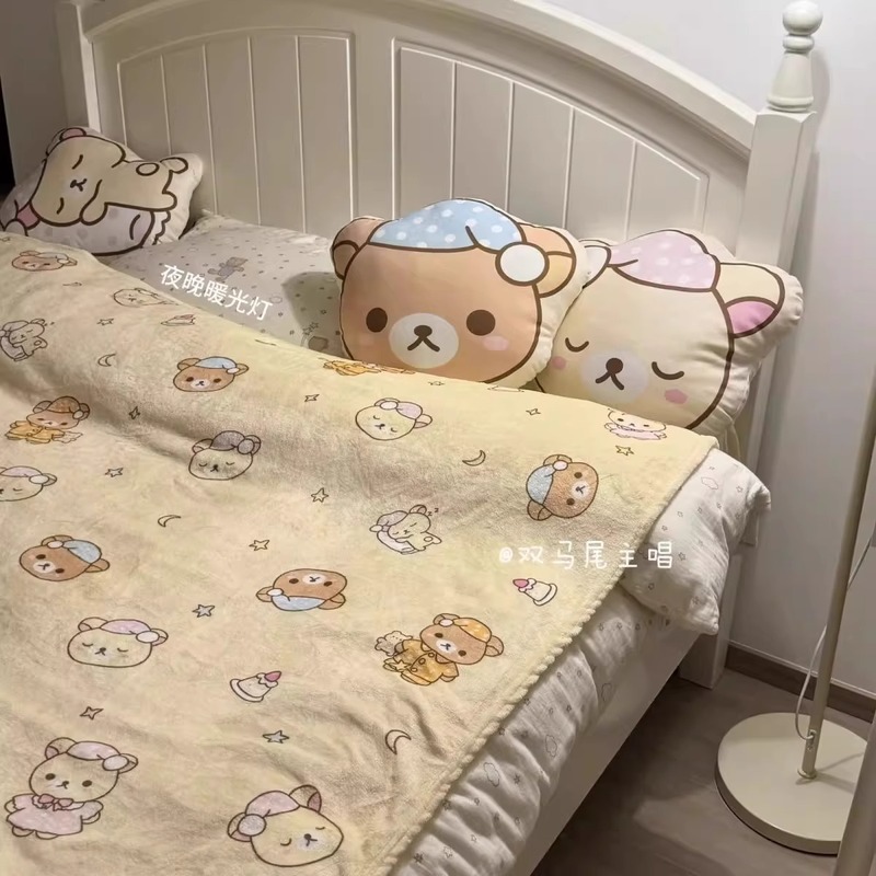 Cartoon Rilakkuma Flannel Thro - огляд і ціна Fire Blanket Kitchen