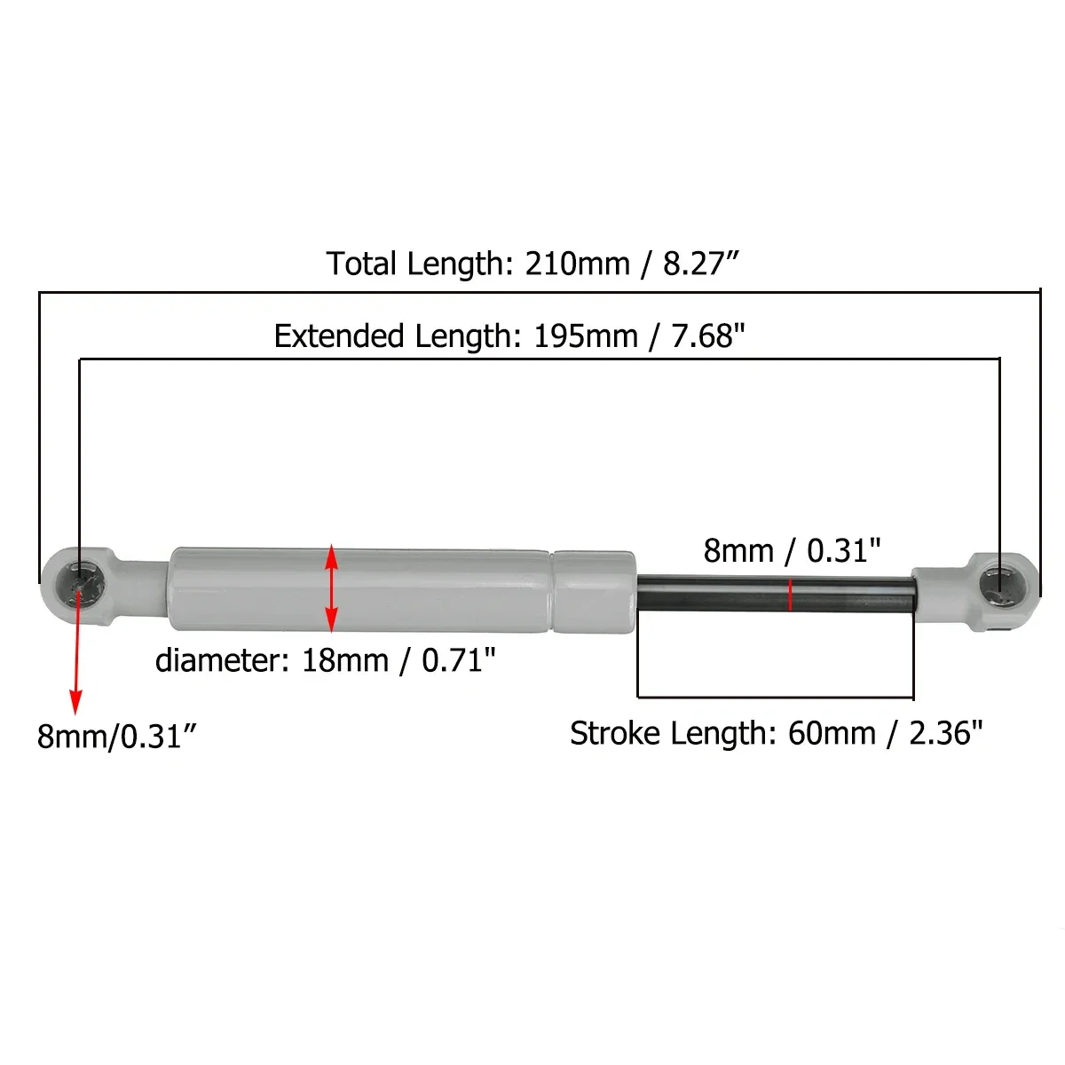 200-380N 195mm 8mm for RV Bed  - огляд і ціна Window Lock Bar