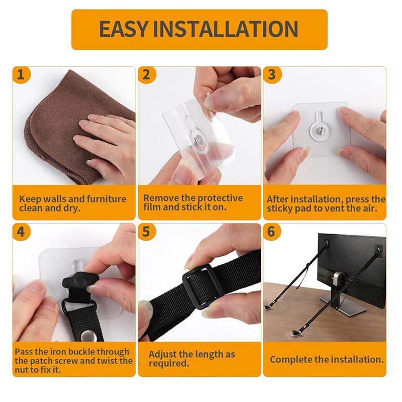 FULL-8 PCS TV Adjustable Safet - огляд і ціна Earthquake Anchor Strap